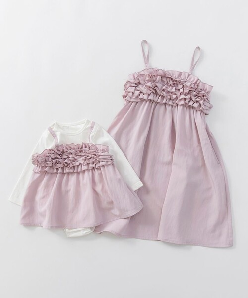 BRANSHES（ブランシェス）の「【プチレディ/おそろい】胸フリルキャミワンピース（ワンピース・キッズ・ラベンダー/アイボリー・130/140/150/100/120/110）」の20枚目の写真