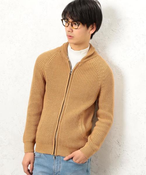 green label relaxing(グリーンレーベルリラクシング)の「BC INDIGO/LIKE SHAWL/ZIP カーディガン◆(カーディガン/ボレロ・メンズ・ベージュ/ネイビー・MEDIUM/LARGE/SMALL)」の2枚目の写真