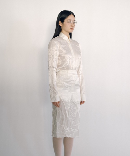 KEISUKEYOSHIDA（ケイスケヨシダ）の「Lining Shirt（シャツ/ブラウス・レディース・ブラック/ホワイト・M/S/L）」の3枚目の写真