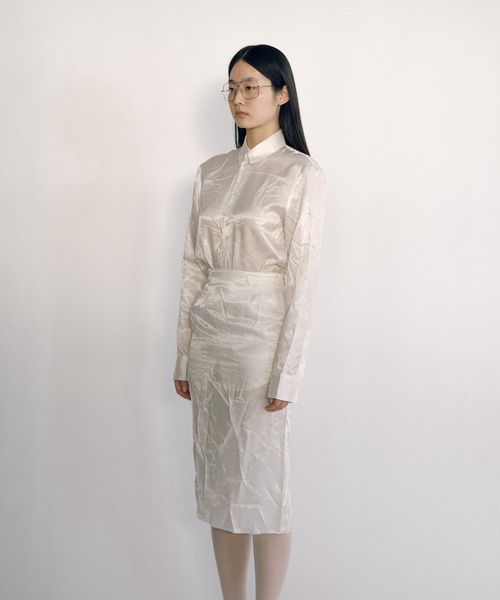 KEISUKEYOSHIDA（ケイスケヨシダ）の「Lining Shirt（シャツ/ブラウス・レディース・ブラック/ホワイト・M/S/L）」の4枚目の写真