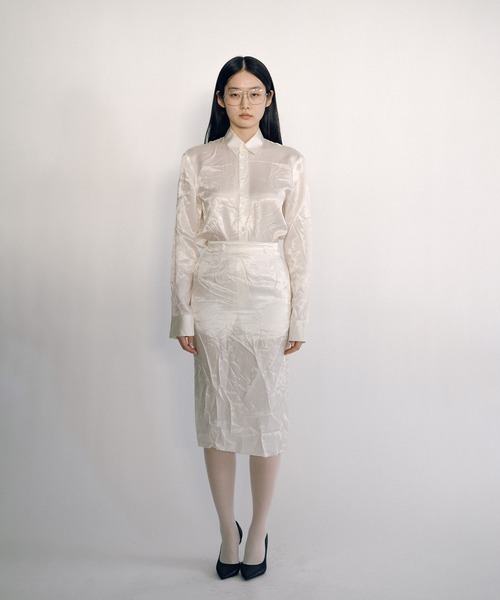 KEISUKEYOSHIDA（ケイスケヨシダ）の「Lining Shirt（シャツ/ブラウス・レディース・ブラック/ホワイト・M/S/L）」の6枚目の写真