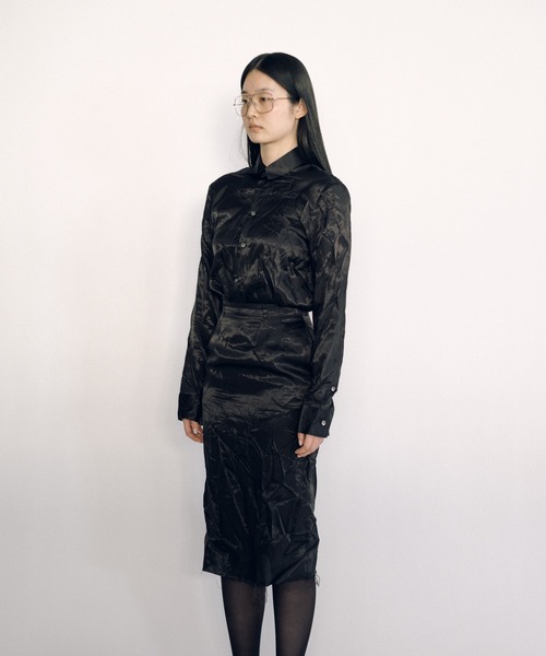 KEISUKEYOSHIDA（ケイスケヨシダ）の「Lining Shirt（シャツ/ブラウス・レディース・ブラック/ホワイト・M/S/L）」の9枚目の写真