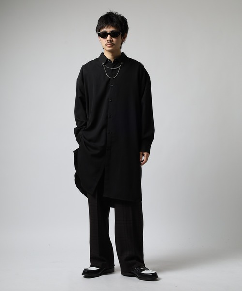 FUNALIVE(ファンアライブ)の「ストレッチTRチェーン付きLONGシャツ 長袖(シャツ/ブラウス・メンズ・ホワイト/ブラック・F)」の17枚目の写真