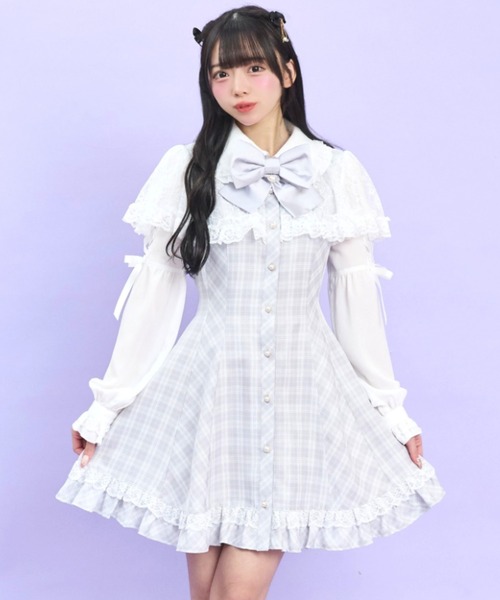 Secret Honey（シークレットハニー）の「レースボレロ風ワンピース（ワンピース・レディース・ブラック/グレー・MEDIUM）」の2枚目の写真