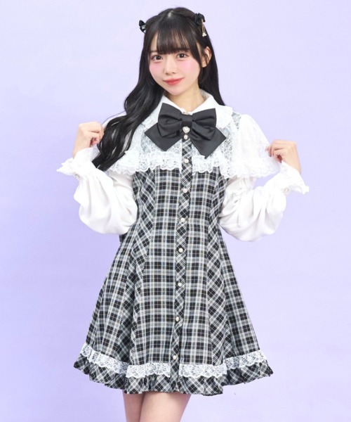 Secret Honey（シークレットハニー）の「レースボレロ風ワンピース（ワンピース・レディース・ブラック/グレー・MEDIUM）」の6枚目の写真