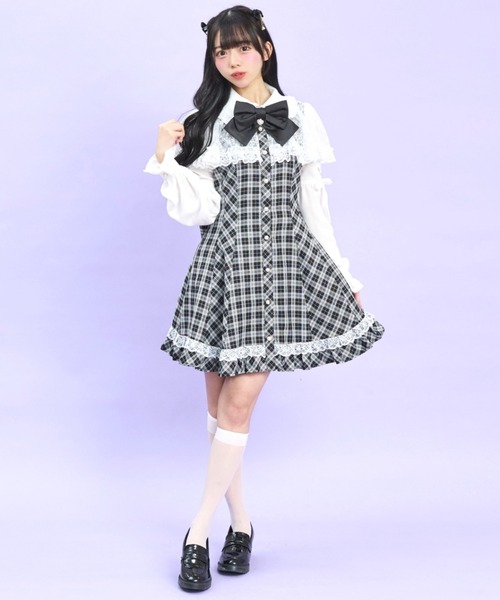 Secret Honey（シークレットハニー）の「レースボレロ風ワンピース（ワンピース・レディース・ブラック/グレー・MEDIUM）」の5枚目の写真