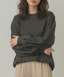 Cinderella（シンデレラ）の「トップス Tシャツ プルオーバー 春 秋 冬 レディース 長袖 ゆったり 大きいサイズ ビッグシルエット ドロップショルダー ミドル丈 無地 シンプル きれいめ おしゃれ かわいい 快適 デイリー 綿 黒 茶色 灰色 白 20代 30代 40代 50代 10代 フリーサイズ（Tシャツ/カットソー）」