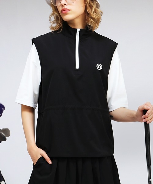 antiqua(アンティカ)の「【STCH】ハーフジップ ベスト(ベスト・レディース・ブラック/ホワイト・ONESIZE)」の2枚目の写真