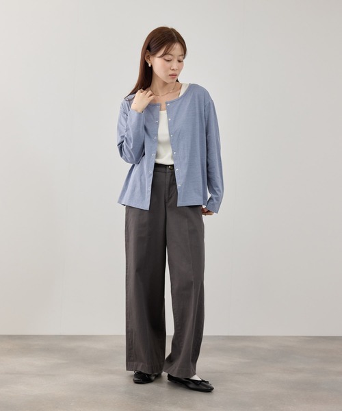 NAVY(ネイビー)の「【SARARI /サラリ】 天竺 UVカット 吸水速乾 リングスナップボタン カーディガン(カーディガン/ボレロ・レディース・ブルー/ブラック/ホワイト・M/L/XL)」の19枚目の写真