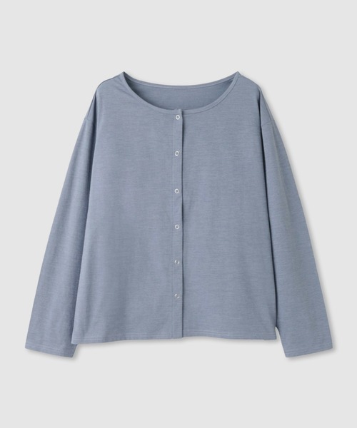 NAVY(ネイビー)の「【SARARI /サラリ】 天竺 UVカット 吸水速乾 リングスナップボタン カーディガン(カーディガン/ボレロ・レディース・ブルー/ブラック/ホワイト・M/L/XL)」の9枚目の写真