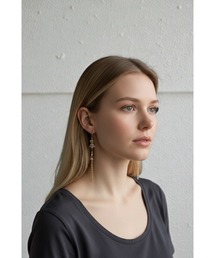 【musk】真鍮のシックロングチェーンピアス(MA)