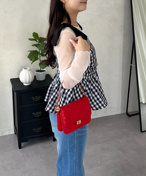 prose verse（プロズヴェール）の「肩リボンギンガムチェックビスチェ（シャツ/ブラウス・レディース・ブラック・LARGE/MEDIUM）」の11枚目の写真