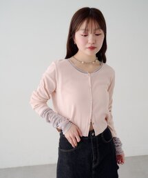 Kastane（カスタネ）の「袖チュールテレコカーディガン（カーディガン/ボレロ）」