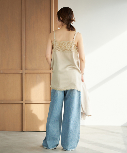 plage（プラージュ）の「Linen mix lace キャミソール（キャミソール・レディース・ブラック/ベージュ・FREE）」の12枚目の写真