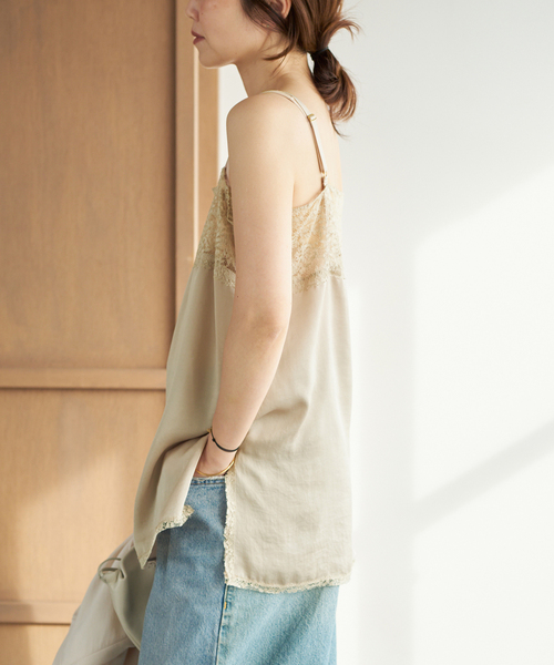 plage（プラージュ）の「Linen mix lace キャミソール（キャミソール・レディース・ブラック/ベージュ・FREE）」の14枚目の写真