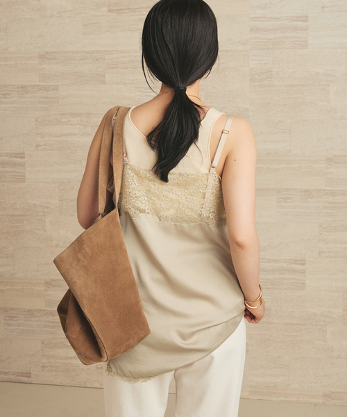 plage(プラージュ)の「Linen mix lace キャミソール(キャミソール・レディース・ブラック/ベージュ・FREE)」の7枚目の写真