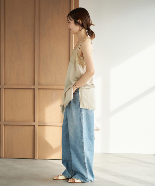 plage(プラージュ)の「Linen mix lace キャミソール(キャミソール・レディース・ブラック/ベージュ・FREE)」の9枚目の写真
