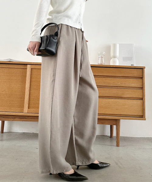 Eclat one(エクラワン)の「【Eclat one】ウエストゴム ドロスト リラックス イージー ワイド パンツ(その他パンツ・レディース・ネイビー/カーキ/アイボリー・L/M)」の21枚目の写真