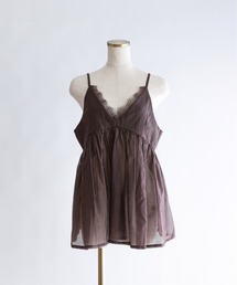 Sheer Lace Gathered Cami