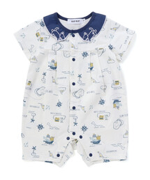 SLAP SLIP BABY（スラップスリップベビー）の「【お揃い】襟モチーフ総柄ロンパースベビー(60~80cm)（ロンパース）」