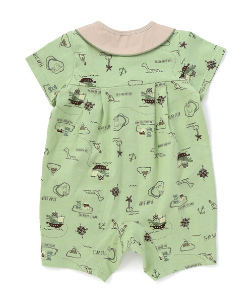 SLAP SLIP BABY(スラップスリップベビー)の「【お揃い】襟モチーフ総柄ロンパースベビー(60~80cm)(ロンパース・キッズ・グリーン系その他/ホワイト系その他・60cm/80cm/70cm)」の16枚目の写真