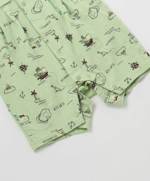 SLAP SLIP BABY(スラップスリップベビー)の「【お揃い】襟モチーフ総柄ロンパースベビー(60~80cm)(ロンパース・キッズ・グリーン系その他/ホワイト系その他・60cm/80cm/70cm)」の7枚目の写真