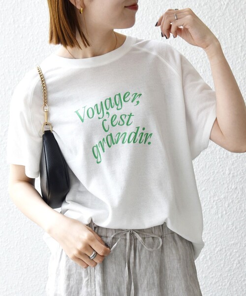 SHIPS any(シップス エニィ)の「SHIPS any:〈洗濯機可能〉シアー 裏毛 ロゴ TEE(Tシャツ/カットソー・レディース・ピンク/チャコールグレー/ホワイト・ONE SIZE)」の2枚目の写真