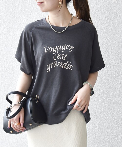 SHIPS any(シップス エニィ)の「SHIPS any:〈洗濯機可能〉シアー 裏毛 ロゴ TEE(Tシャツ/カットソー・レディース・ピンク/チャコールグレー/ホワイト・ONE SIZE)」の3枚目の写真