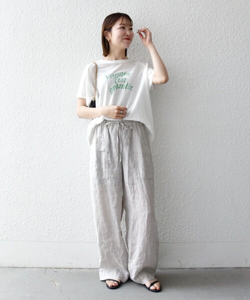 SHIPS any(シップス エニィ)の「SHIPS any:〈洗濯機可能〉シアー 裏毛 ロゴ TEE(Tシャツ/カットソー・レディース・ピンク/チャコールグレー/ホワイト・ONE SIZE)」の4枚目の写真