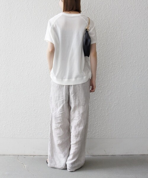 SHIPS any(シップス エニィ)の「SHIPS any:〈洗濯機可能〉シアー 裏毛 ロゴ TEE(Tシャツ/カットソー・レディース・ピンク/チャコールグレー/ホワイト・ONE SIZE)」の5枚目の写真
