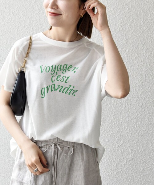 SHIPS any(シップス エニィ)の「SHIPS any:〈洗濯機可能〉シアー 裏毛 ロゴ TEE(Tシャツ/カットソー・レディース・ピンク/チャコールグレー/ホワイト・ONE SIZE)」の6枚目の写真