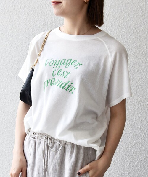 SHIPS any(シップス エニィ)の「SHIPS any:〈洗濯機可能〉シアー 裏毛 ロゴ TEE(Tシャツ/カットソー・レディース・ピンク/チャコールグレー/ホワイト・ONE SIZE)」の7枚目の写真