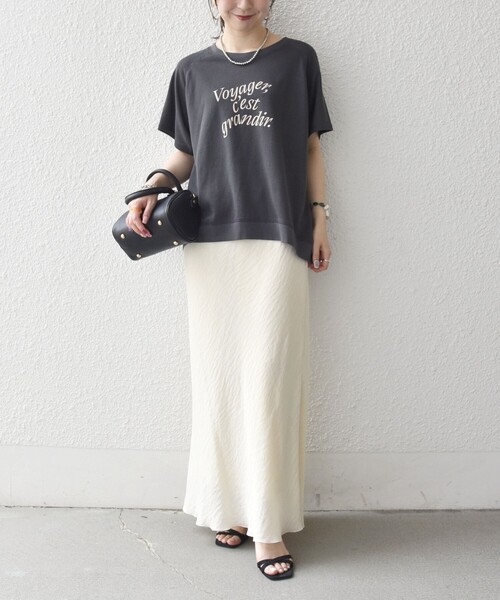 SHIPS any(シップス エニィ)の「SHIPS any:〈洗濯機可能〉シアー 裏毛 ロゴ TEE(Tシャツ/カットソー・レディース・ピンク/チャコールグレー/ホワイト・ONE SIZE)」の12枚目の写真
