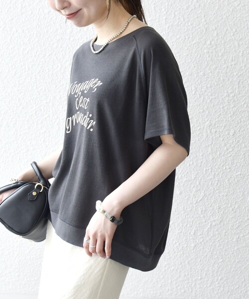 SHIPS any(シップス エニィ)の「SHIPS any:〈洗濯機可能〉シアー 裏毛 ロゴ TEE(Tシャツ/カットソー・レディース・ピンク/チャコールグレー/ホワイト・ONE SIZE)」の14枚目の写真