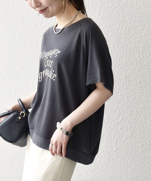 SHIPS any(シップス エニィ)の「SHIPS any:〈洗濯機可能〉シアー 裏毛 ロゴ TEE(Tシャツ/カットソー・レディース・ピンク/チャコールグレー/ホワイト・ONE SIZE)」の16枚目の写真