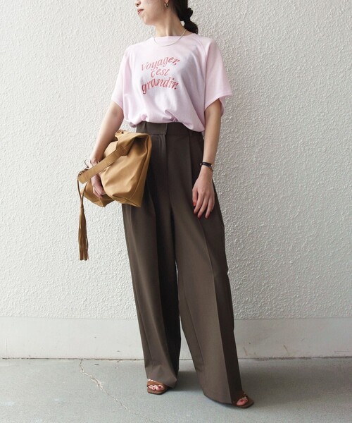 SHIPS any(シップス エニィ)の「SHIPS any:〈洗濯機可能〉シアー 裏毛 ロゴ TEE(Tシャツ/カットソー・レディース・ピンク/チャコールグレー/ホワイト・ONE SIZE)」の21枚目の写真