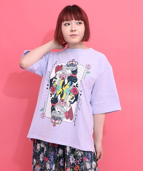 ScoLar（スカラー）の「161643：ハートの女王スカラーちゃんTシャツ（Tシャツ/カットソー・レディース・イエロー/パープル/チャコールグレー/オフホワイト・M）」の4枚目の写真