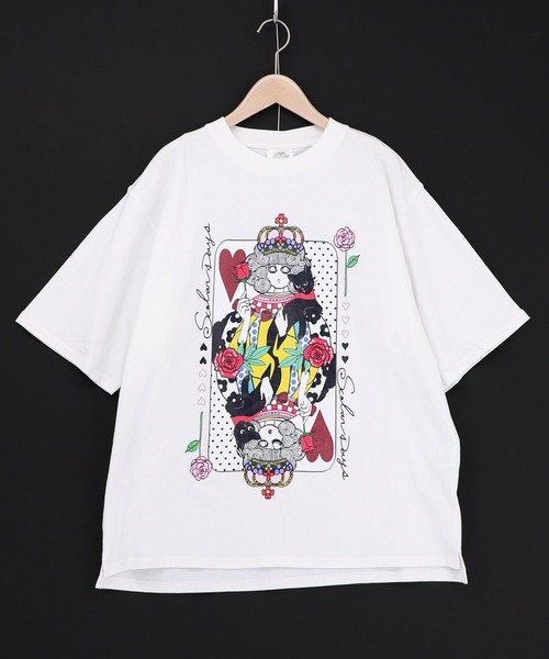 ScoLar（スカラー）の「161643：ハートの女王スカラーちゃんTシャツ（Tシャツ/カットソー・レディース・イエロー/パープル/チャコールグレー/オフホワイト・M）」の2枚目の写真