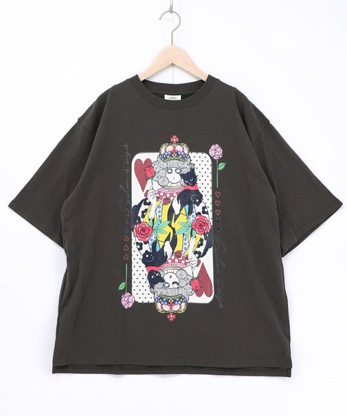 ScoLar（スカラー）の「161643：ハートの女王スカラーちゃんTシャツ（Tシャツ/カットソー・レディース・イエロー/パープル/チャコールグレー/オフホワイト・M）」の3枚目の写真