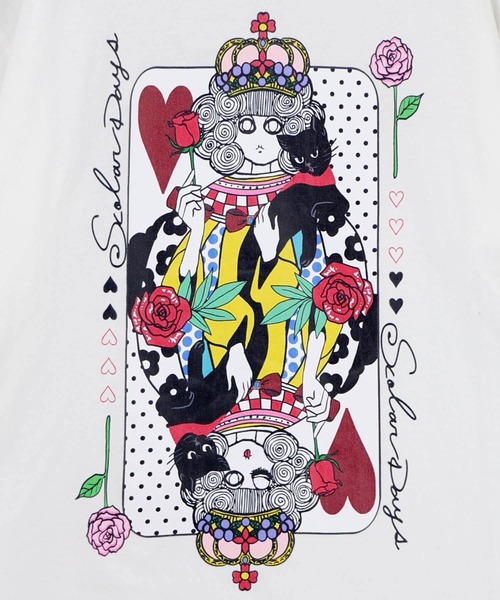 ScoLar（スカラー）の「161643：ハートの女王スカラーちゃんTシャツ（Tシャツ/カットソー・レディース・イエロー/パープル/チャコールグレー/オフホワイト・M）」の5枚目の写真