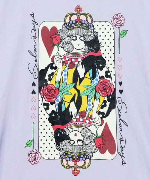 ScoLar（スカラー）の「161643：ハートの女王スカラーちゃんTシャツ（Tシャツ/カットソー・レディース・イエロー/パープル/チャコールグレー/オフホワイト・M）」の10枚目の写真