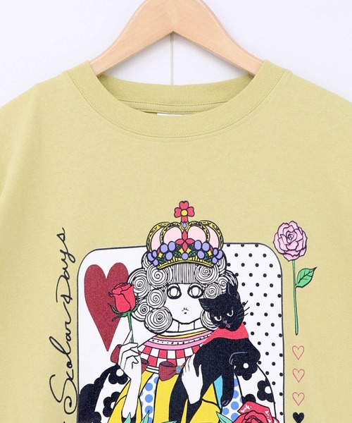 ScoLar（スカラー）の「161643：ハートの女王スカラーちゃんTシャツ（Tシャツ/カットソー・レディース・イエロー/パープル/チャコールグレー/オフホワイト・M）」の11枚目の写真