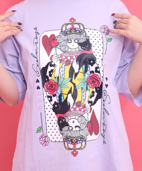 ScoLar（スカラー）の「161643：ハートの女王スカラーちゃんTシャツ（Tシャツ/カットソー・レディース・イエロー/パープル/チャコールグレー/オフホワイト・M）」の20枚目の写真