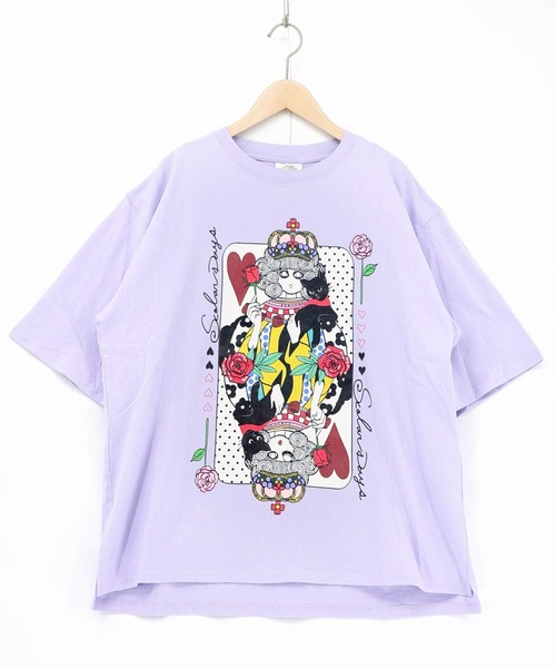 ScoLar（スカラー）の「161643：ハートの女王スカラーちゃんTシャツ（Tシャツ/カットソー・レディース・イエロー/パープル/チャコールグレー/オフホワイト・M）」の9枚目の写真