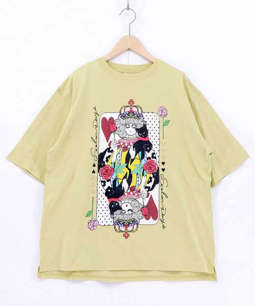 ScoLar（スカラー）の「161643：ハートの女王スカラーちゃんTシャツ（Tシャツ/カットソー・レディース・イエロー/パープル/チャコールグレー/オフホワイト・M）」の7枚目の写真