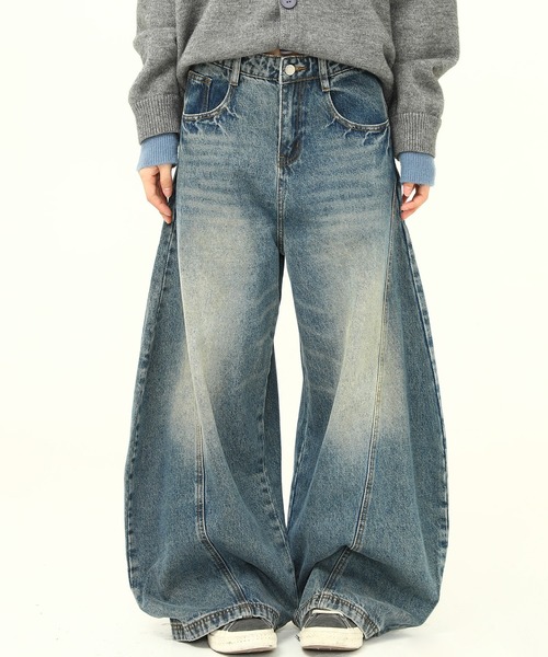 mushwear(マッシュウェア)の「カーブシルエットデニムパンツ(デニムパンツ・メンズ・ブルー・SMALL/MEDIUM/LARGE/XX-LARGE/X-LARGE)」の1枚目の写真