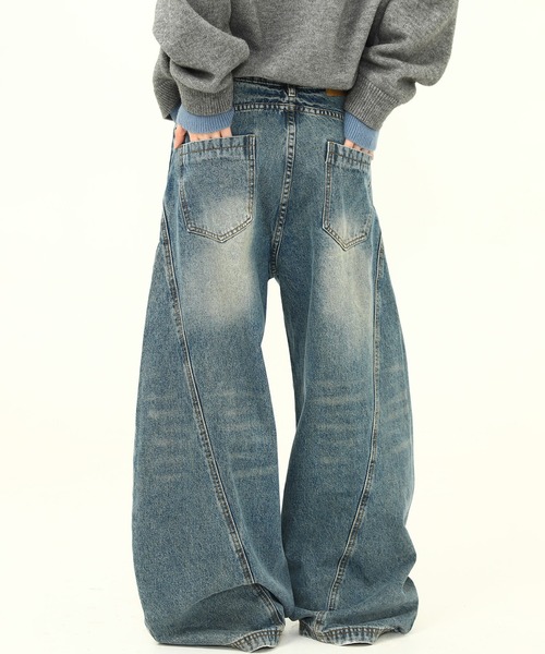 mushwear(マッシュウェア)の「カーブシルエットデニムパンツ(デニムパンツ・メンズ・ブルー・SMALL/MEDIUM/LARGE/XX-LARGE/X-LARGE)」の2枚目の写真