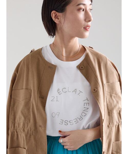 Te chichi(テチチ)の「ラインストーンサークルロゴTシャツ(Tシャツ/カットソー・レディース・チャコールグレー/シルバー/オフホワイト・F)」の10枚目の写真
