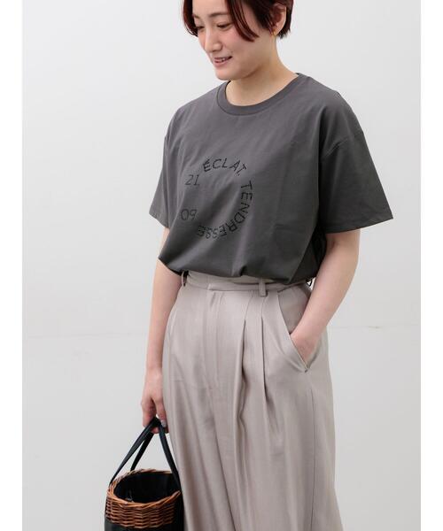 Te chichi(テチチ)の「ラインストーンサークルロゴTシャツ(Tシャツ/カットソー・レディース・チャコールグレー/シルバー/オフホワイト・F)」の12枚目の写真