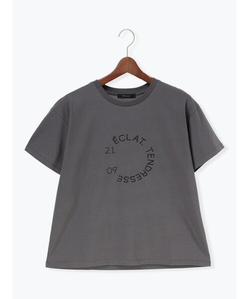 Te chichi(テチチ)の「ラインストーンサークルロゴTシャツ(Tシャツ/カットソー・レディース・チャコールグレー/シルバー/オフホワイト・F)」の22枚目の写真